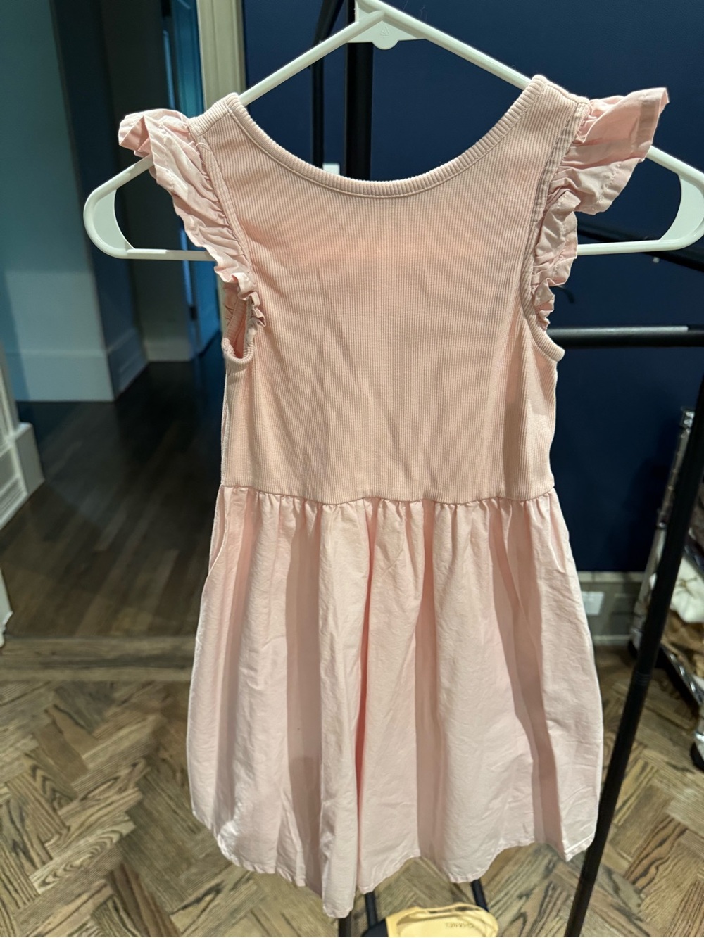 Girls' Pink Ruffle Sleeve Dress
